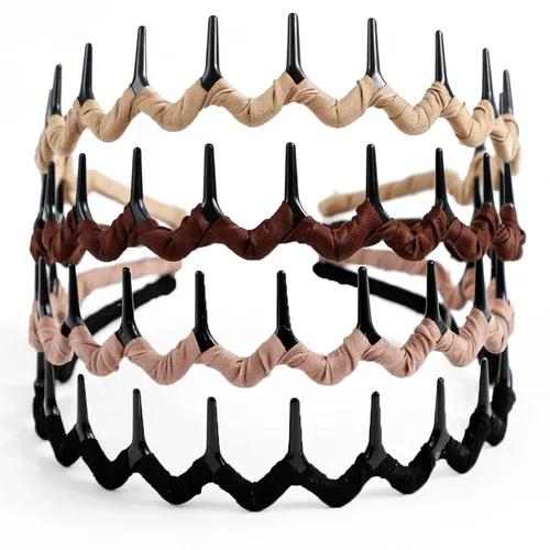 Vista 23 de 4 piezas - Diadema multicolor con dientes de resina protectora - Diadema con peine - Accesorios para el cabello de Beauty hair (Multicolor-No.9)