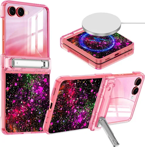 Vista 15 de Hekodonk Funda para Galaxy Z Fold 6, compatible con MagSafe, brilla en la oscuridad, protector de pantalla frontal, soporte, protección de bisagra