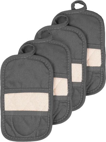 Vista 5 de Ritz Soportes para ollas y almohadillas térmicas prémium (paquete de 4), 8.5 x 5.5 pulgadas, resistentes al calor, 100% algodón con bolsillo
