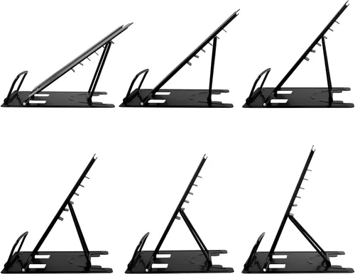 Vista 6 de Honagu Soporte de metal para libros de escritorio, soporte ajustable para libros, manos libres para leer, soporte para documentos, soporte