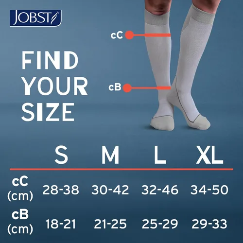 Vista 6 de Calcetines a la rodilla Jobst Sport, 20-30 mmHg 7529000-P, S, Blanco/Gris, 1