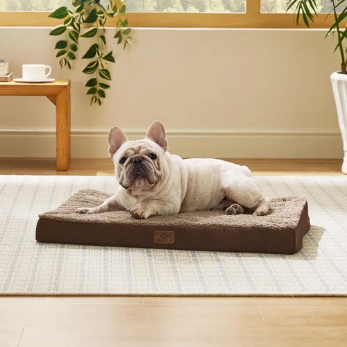 Vista 52 de Bedsure Camas para Perros de Tamaño Grande – Cómodas Camas Planas para Mascotas con Funda Extraíble Lavable, Colchoneta de Espuma Ortopédica tipo