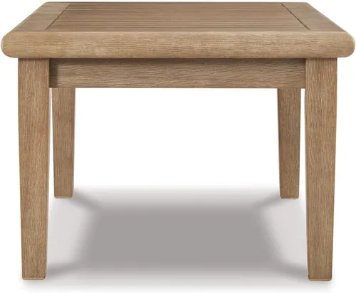 Vista 5 de Signature Design by Ashley Gerianne - Mesa de cóctel rectangular contemporánea para exteriores, superficie de listones que repele el agua de lluvia