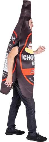 Vista 2 de Disfraz de Halloween de jarabe de chocolate, divertido disfraz de botella para adultos, unisex, talla única