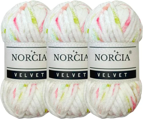 Vista 90 de Hilo de Terciopelo Suave Chenille para Ganchillo Super Voluminoso (100g-3.50oz) (68m-74.3 yds) Hilo para Manta de Bebé para Tejer Amigurumi Hilo