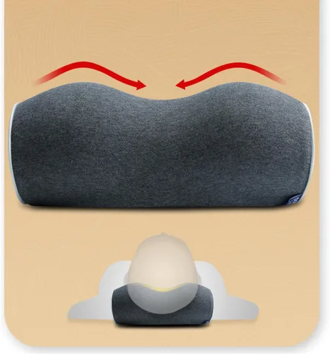 Vista 6 de SUMSOFT Almohada redonda, almohada cervical para aliviar el dolor de cuello, almohadas cilíndricas para dormir, almohada de espuma viscoelástica