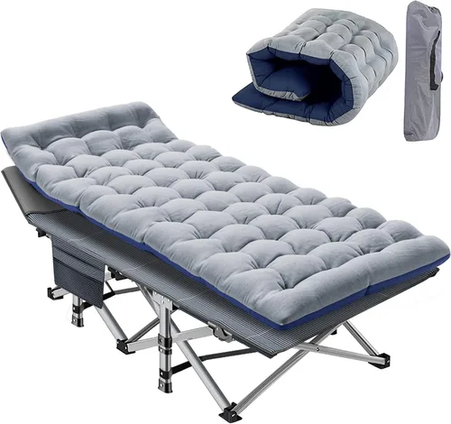 Vista 16 de Slsy Cuna de campamento con colchón de espuma viscoelástica de 2 pulgadas, cama plegable acolchada mejorada con bolsa de transporte, catre de dormir