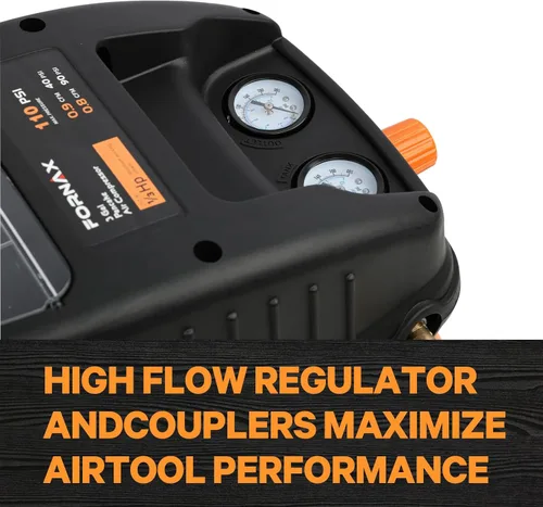 Vista 4 de FORNAX - Compresor de aire redondo, 3 galones, 110 PSI, compresor de aire portátil, sin aceite