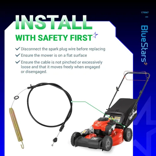 Vista 8 de BlueStars 175067 169676 - Cable de embrague de cubierta, compatible con cortacéspedes Craftsman LT1000 LT2000 DLT 3000 AYP Husqvarna Poulan Ryobi