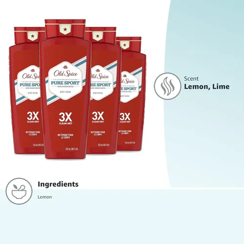 Vista 7 de Old Spice Gel de baño de alta resistencia Pure Sport - 18 Fl Oz 18.0 fl oz