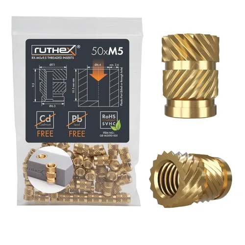 Vista 31 de ruthex Insertos roscados de 1/4 de pulgada – 20 piezas RX-1/4"-20x12.7 Insertos de latón para piezas de plástico – Tuercas moleteadas en pulgadas