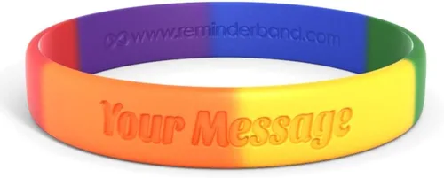 Vista 40 de Reminderband - Pulsera clásica de silicona 100% personalizada – Pulsera de goma de silicona personalizada – Personalizable, eventos, regalos, apoyo