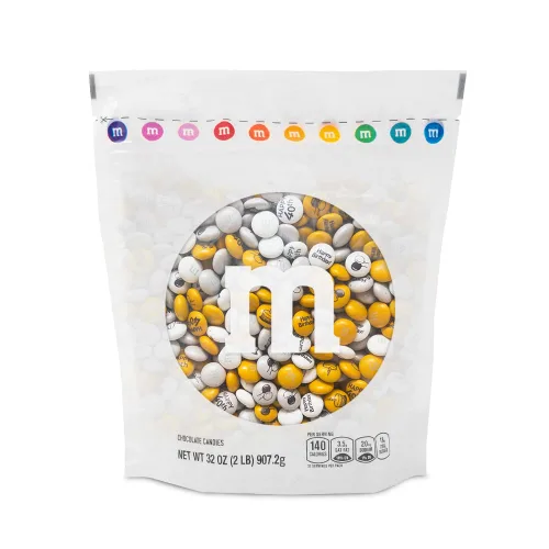 Vista 8 de M&M'S - Caramelo de chocolate con leche para el primer cumpleaños, 2 libras de M&M'S con temática de bebé en aguamarina, amarillo y blanco, caramelo