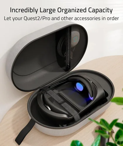 Vista 3 de Syntech Estuche rígido grande con cable de enlace de 16 pies16.4 ft compatible con OculusMeta Quest2