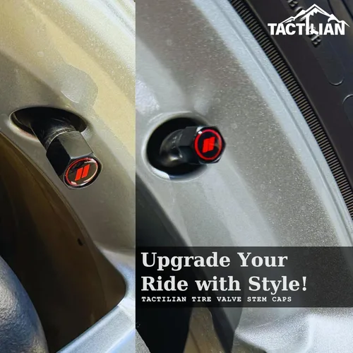 Vista 6 de TACTILIAN Tapones de vástago de válvula de neumático rojos para válvula de neumático Dodge, paquete de 4 Tapones de válvula de neumático