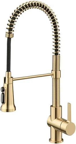 Vista 13 de Kraus KPF-1691MB Britt - Grifo de cocina de 2ª generación de estilo comercial desplegable con un solo mango, color negro mate