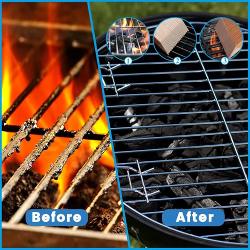 Vista 6 de CONSDAN Raspador de parrilla de madera, cepillo de parrilla de roble macizo, raspador de parrilla para parrilla al aire libre, raspadores