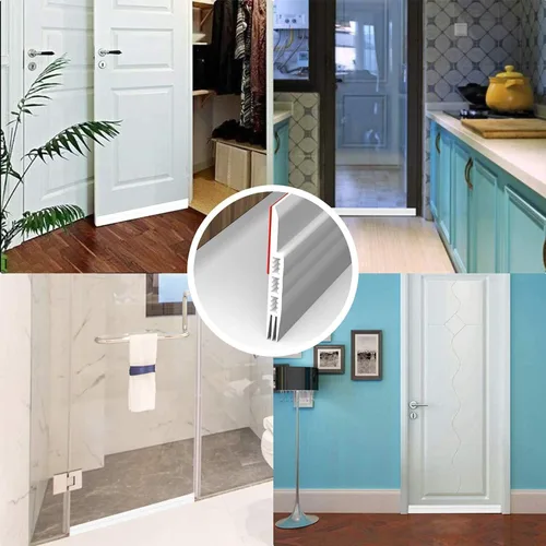 Vista 5 de Holikme Door Draft Stopper Under Door Draft Blocker Insulator Door Sweep Weather Stripping Noise Stopper Strong Adhesive 39 Length Black