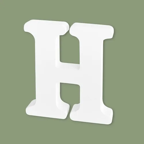 Vista 23 de Letras blancas de madera sin terminar de 4 pulgadas para manualidades, letras del alfabeto de madera para decoración de pared, letras de marquesina