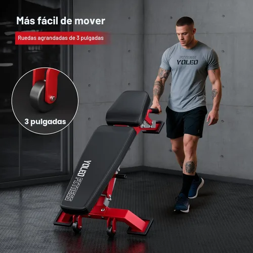 Vista 6 de YOLEO Banco de Pesas Ajustable Comercial - MÁXIMO 2300 LBS Banco de Entrenamiento de Servicio Pesado para Gimnasio en Casa, Press de Banco