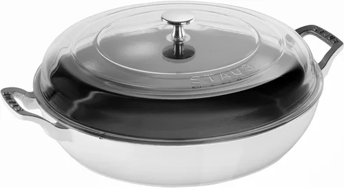 Vista 16 de Staub - Cazuela de hierro fundido de 3.5 cuartos con tapa de cristal