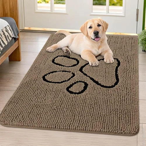 Vista 69 de Smiry Tapete para puerta de perro para patas fangosas, absorbente que atrapa la suciedad, antideslizante, de secado rápido, lavable, tapete