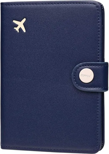 Vista 16 de Cartera de viaje con bloqueo RFID para pasaporte, color negro Passport Cover with Multiple Card Slots, Water-Resistant & Easy-Carry, Must-Have