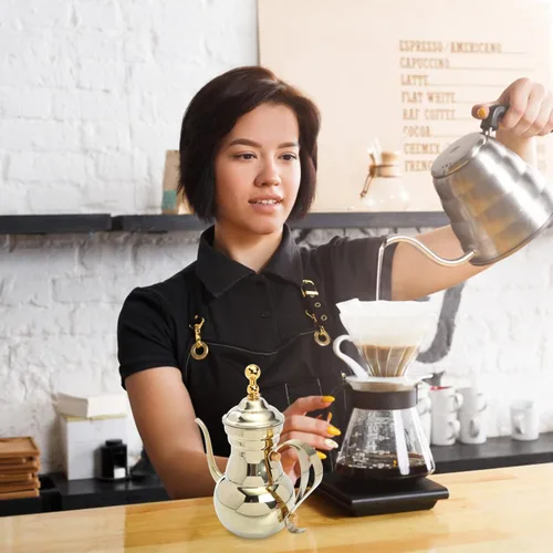 Vista 9 de Zerodeko Cafetera árabe Agua Verter sobre tetera Hervidor de té Hervidor de té Cafetera Infusor Tetera Cafetera Café Cafetera Italiana Mantequilla