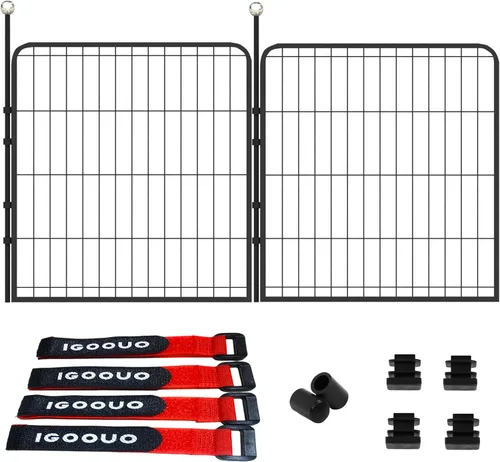 Corralito para cachorros para interiores y exteriores, 24 pulgadas, portátil, con correas de fácil transporte, 2 paneles adicionales, corralito para