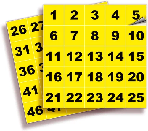Vista 20 de iSYFIX Calcomanías negras de números consecutivos – 1 a 50, 1 pulgada, 1 juego – Vinilo autoadhesivo de alta calidad ideal para inventario