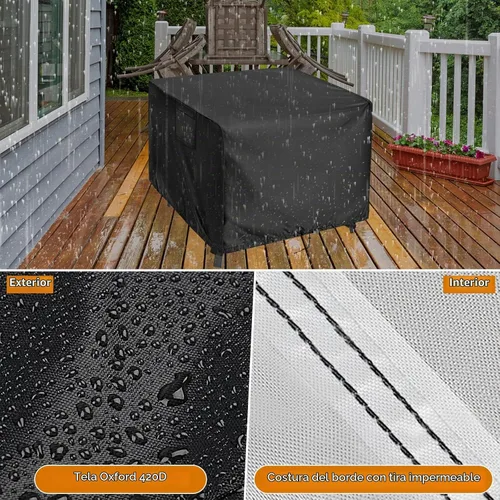 Vista 5 de Kingling - Mantel cuadrado impermeable para mesa de exterior, 24 pulgadas