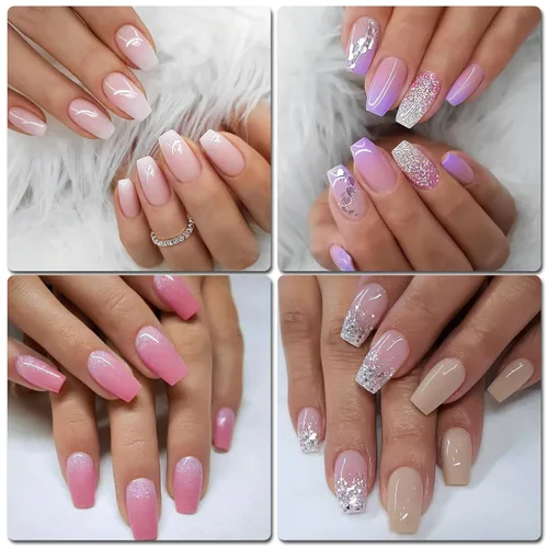 Vista 6 de LoveOurHome 576 piezas Uñas a presión en forma de ataúd, uñas postizas cortas, uñas de bailarina, de cobertura completa, artificiales, acrílicas