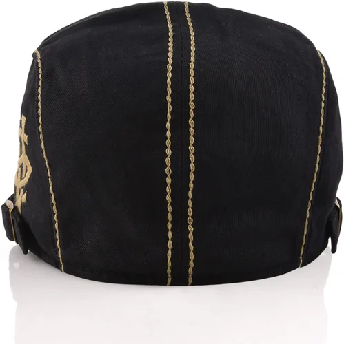 Vista 3 de M MOACC - Gorra de hombre de algodón ajustable con hebilla, boina, sombrero de periodista, gorro Cabbie Gatsby, gorras de conducción, gorras planas