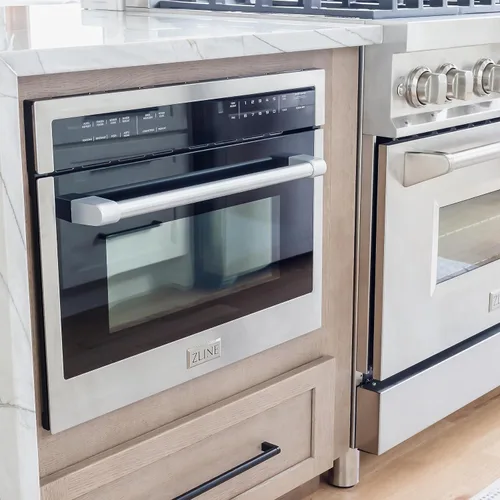 Vista 2 de ZLINE - Horno de microondas de convección integrado de acero inoxidable de 24 pulgadas con velocidad y sensor de cocción