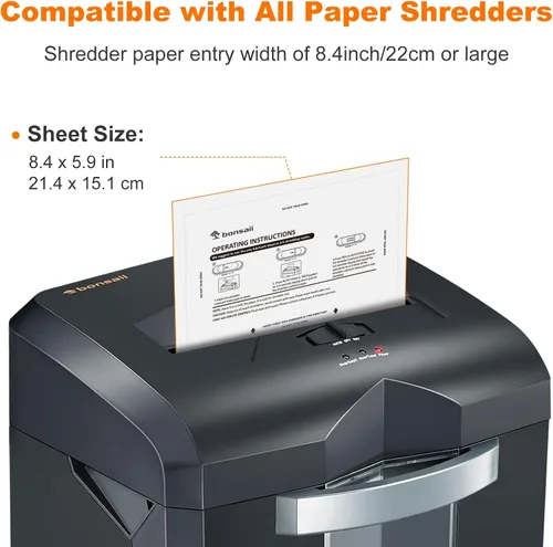 Vista 5 de Bonsaii Hojas lubricantes para trituradoras de papel, paquete de 12 (8.4 x 5.9 pulgadas/pieza)