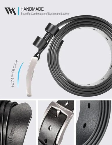 Vista 3 de WOLFANT Cinturón de cuero de grano completo, 100% cuero auténtico italiano