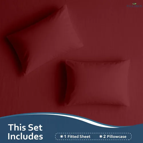 Vista 4 de Juego de sábanas tamaño individual, 100% microfibra suave, 3 piezas con sábana bajera y fundas de almohada, bolsillo profundo para colchones