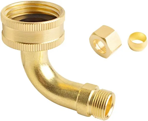 Vista 3 de HYDRO MASTER Codo de entrada para lavavajillas de latón macizo, 3/8 "OD Comp x 3/4" FNH.