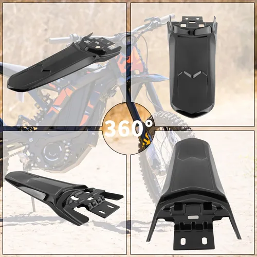 Vista 5 de Guardabarros trasero extendido más largo, protector de guardabarros trasero para motocross, protector de guardabarros trasero para Sur-Ron Light Bee