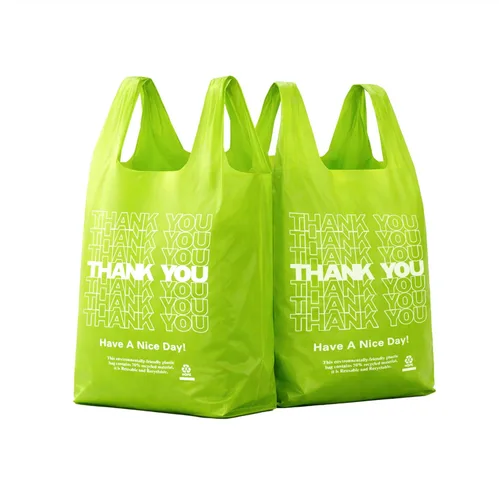 Vista 10 de YoYoRain Bolsas de agradecimiento rosadas, 1000 bolsas para camisetas, bolsas para llevar, bolsas de comestibles, reutilizables y desechables, Rosado