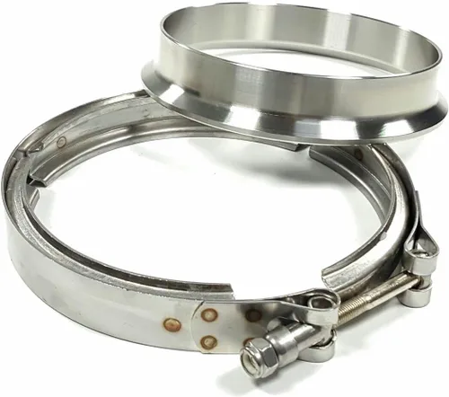 Vista 2 de Kit de abrazadera de brida en V de 5" para tubo de escape para Borg Warner S400 S400SXE S475 S480 S463 S467 SX-E SX Turbo con brida T6