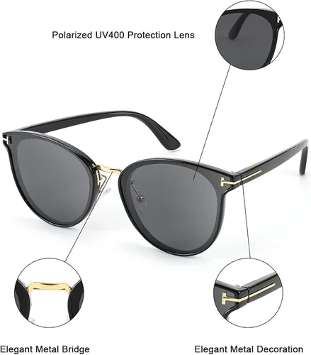Vista 4 de FEISEDY Gafas de sol polarizadas para las mujeres ronda 2021 moda retro UV proteger B2785