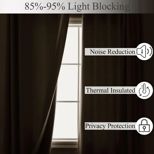 Vista 92 de Frelement Cortinas opacas de lino natural, paneles de cortinas con bolsillo para barra y pestaña trasera, para sala de estar, cortinas