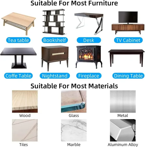 Vista 6 de Tira protectora de borde transparente, 1.57 pulgadas x 9.84 pies, cinta de cubierta de borde afilado, protectores autoadhesivos para puertas