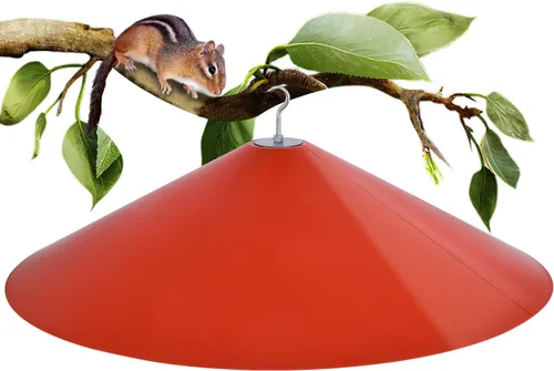 Vista 12 de Comederos grandes de 24 pulgadas a prueba de ardillas para colgar al aire libre, deflectores exteriores para ardillas para el poste de comederos