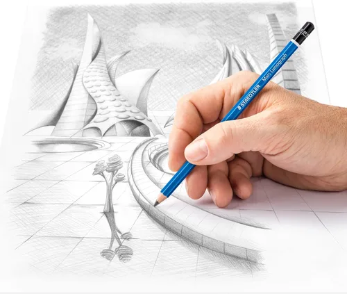 Vista 4 de Staedtler Mars Lumograph 7B Lápiz de dibujo de grafito, suave, resistente a la rotura, 12 unidades, 100-7B