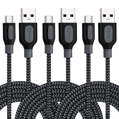 Vista 9 de Canjoy Cable USB tipo C, paquete de 3 cargadores trenzados tipo C de 10 pies, cable de carga rápida compatible con Samsung Galaxy S10 S10+ S10e S8