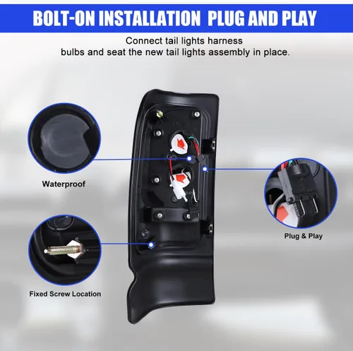 Vista 5 de Nixon Offroad Conjunto de luces traseras LED para Dodge Ram 1500/1994-2002 Dodge Ram 2500/3500 1994-2002, par de luces traseras LED para Dodge Ram