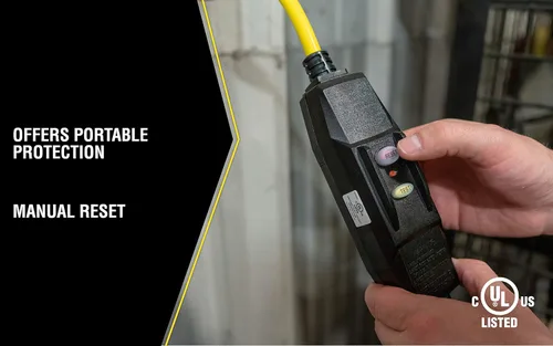 Vista 3 de Southwire Yellow Jacket 2816 Coleman GFCI Quad - Bloque de alimentación en línea - 125 V - 15 A - 12/3 AWG SJTW - 3 tomas de corriente - Amarillo