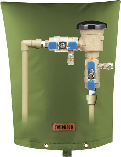 Vista 28 de Cubierta aislante de tubería para prevención de reflujo (5 °F) – Bolsa aislada para válvula de aspersor de riego – Cubierta de bomba de pozo de agua